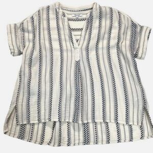 Madewell Women's Blouse in Navy and Cream Stripes